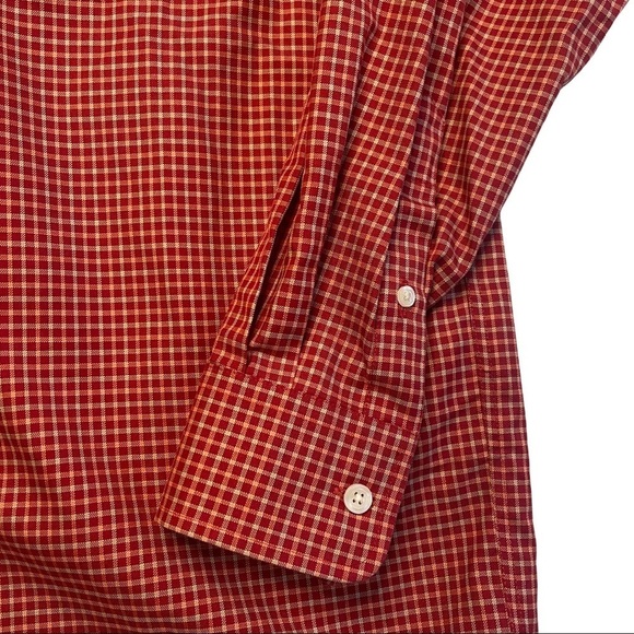 Eddie Bauer Red Plaid Casual Button Down Shirt Size M Relaxed Fit Checked L/S - Picture 4 of 11